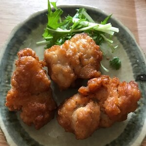 油少なめで揚げ焼きする☆鶏のから揚げ